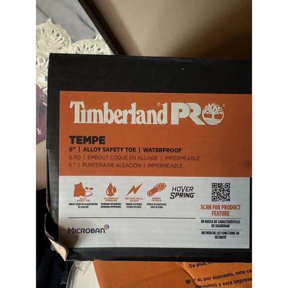 Timberland PRO NEW Tempe 6” Alloy Toe Work Boots Grey Leather Men’s Size 9 WIDE main image 5